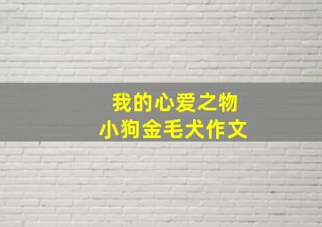 我的心爱之物小狗金毛犬作文