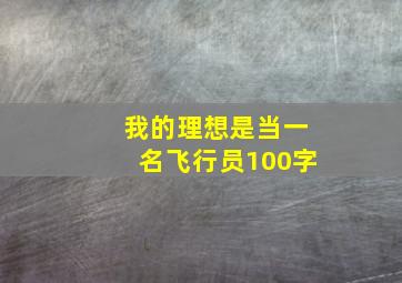 我的理想是当一名飞行员100字