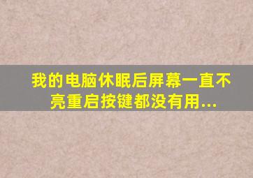 我的电脑休眠后屏幕一直不亮重启按键都没有用...