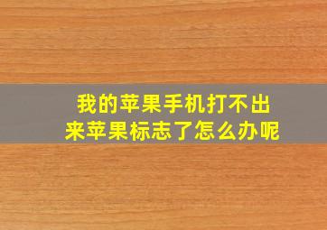 我的苹果手机打不出来苹果标志了怎么办呢