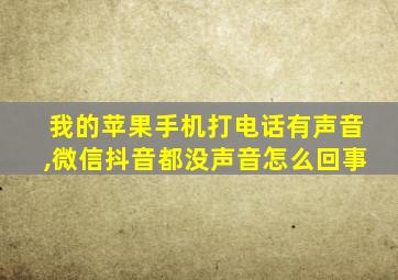 我的苹果手机打电话有声音,微信抖音都没声音怎么回事