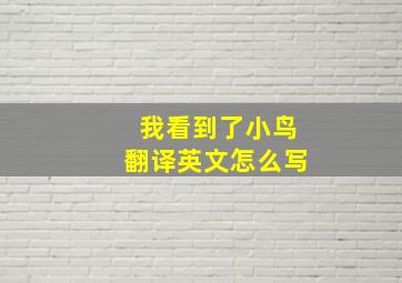 我看到了小鸟翻译英文怎么写