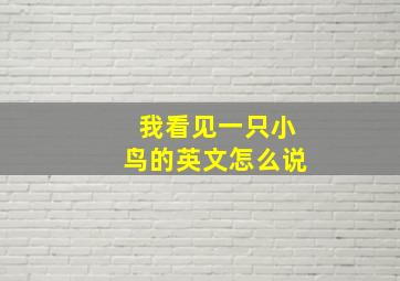 我看见一只小鸟的英文怎么说