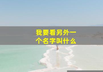 我要看另外一个名字叫什么