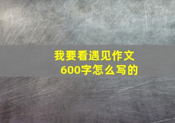 我要看遇见作文600字怎么写的