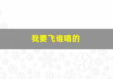 我要飞谁唱的