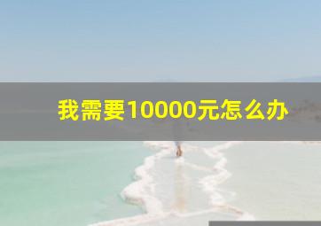 我需要10000元怎么办