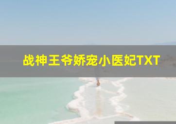 战神王爷娇宠小医妃TXT