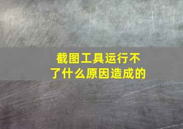 截图工具运行不了什么原因造成的