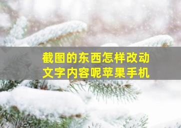 截图的东西怎样改动文字内容呢苹果手机