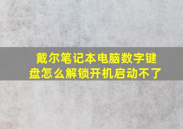 戴尔笔记本电脑数字键盘怎么解锁开机启动不了