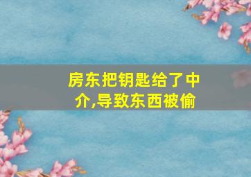 房东把钥匙给了中介,导致东西被偷