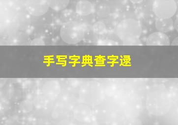 手写字典查字逯