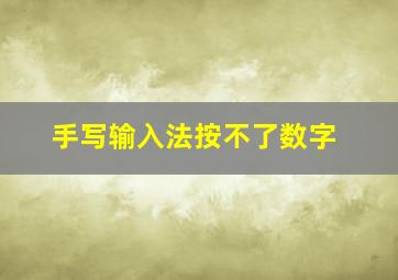 手写输入法按不了数字