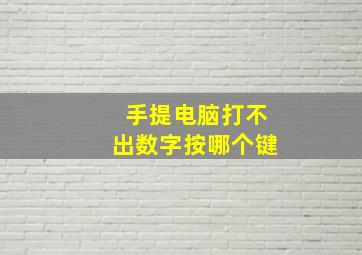 手提电脑打不出数字按哪个键