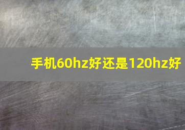 手机60hz好还是120hz好