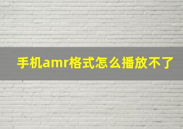 手机amr格式怎么播放不了