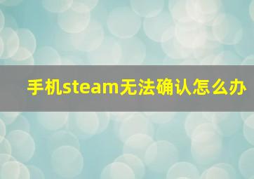 手机steam无法确认怎么办