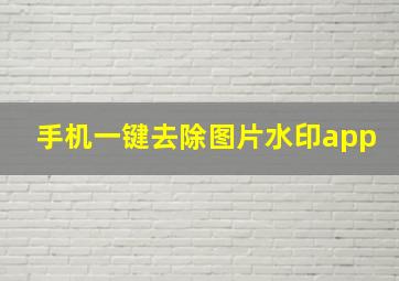 手机一键去除图片水印app