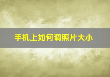 手机上如何调照片大小