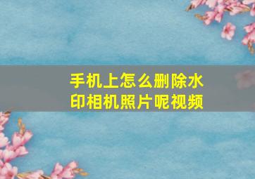 手机上怎么删除水印相机照片呢视频