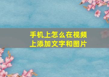 手机上怎么在视频上添加文字和图片