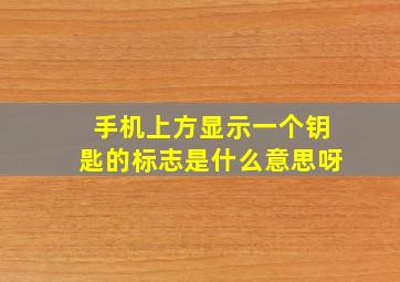 手机上方显示一个钥匙的标志是什么意思呀