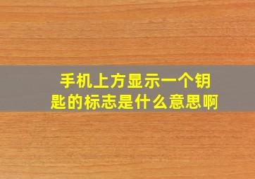 手机上方显示一个钥匙的标志是什么意思啊