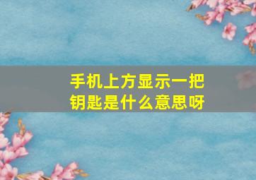 手机上方显示一把钥匙是什么意思呀