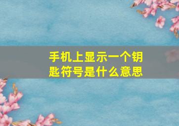 手机上显示一个钥匙符号是什么意思