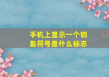 手机上显示一个钥匙符号是什么标志