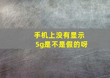 手机上没有显示5g是不是假的呀