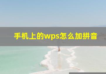 手机上的wps怎么加拼音