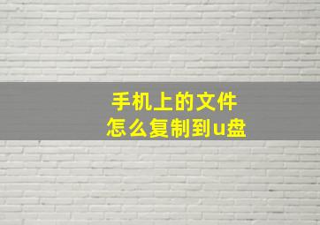 手机上的文件怎么复制到u盘