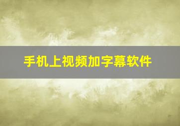 手机上视频加字幕软件