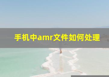 手机中amr文件如何处理