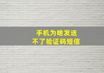 手机为啥发送不了验证码短信