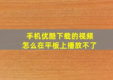 手机优酷下载的视频怎么在平板上播放不了