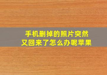 手机删掉的照片突然又回来了怎么办呢苹果