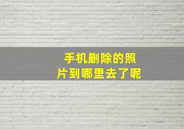 手机删除的照片到哪里去了呢