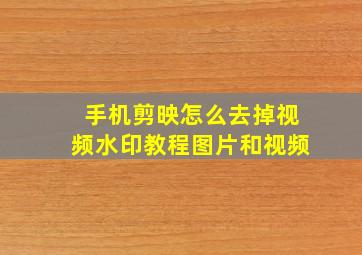 手机剪映怎么去掉视频水印教程图片和视频