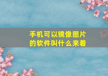 手机可以镜像图片的软件叫什么来着