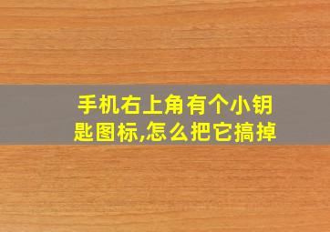 手机右上角有个小钥匙图标,怎么把它搞掉