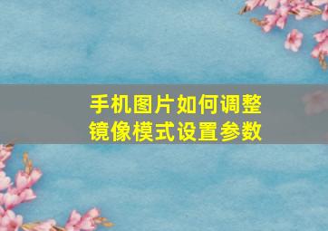 手机图片如何调整镜像模式设置参数