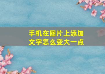 手机在图片上添加文字怎么变大一点