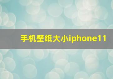 手机壁纸大小iphone11