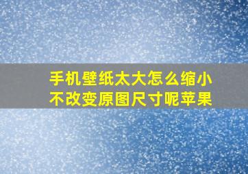 手机壁纸太大怎么缩小不改变原图尺寸呢苹果