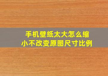 手机壁纸太大怎么缩小不改变原图尺寸比例