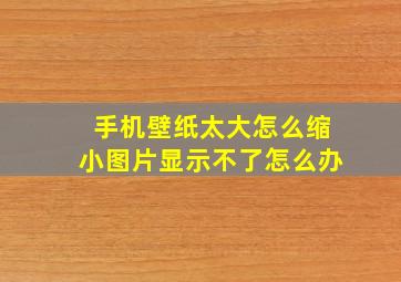 手机壁纸太大怎么缩小图片显示不了怎么办