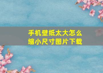 手机壁纸太大怎么缩小尺寸图片下载